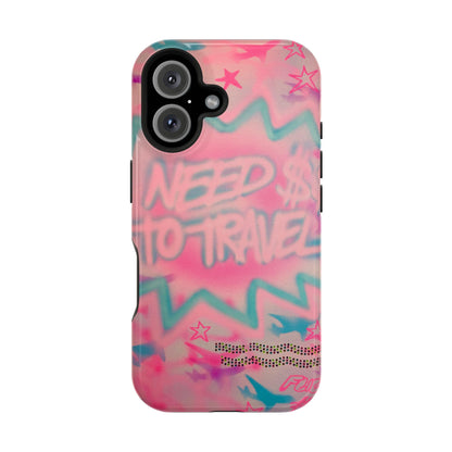 MagSafe "need $$ to travel" airbrush iPhone case