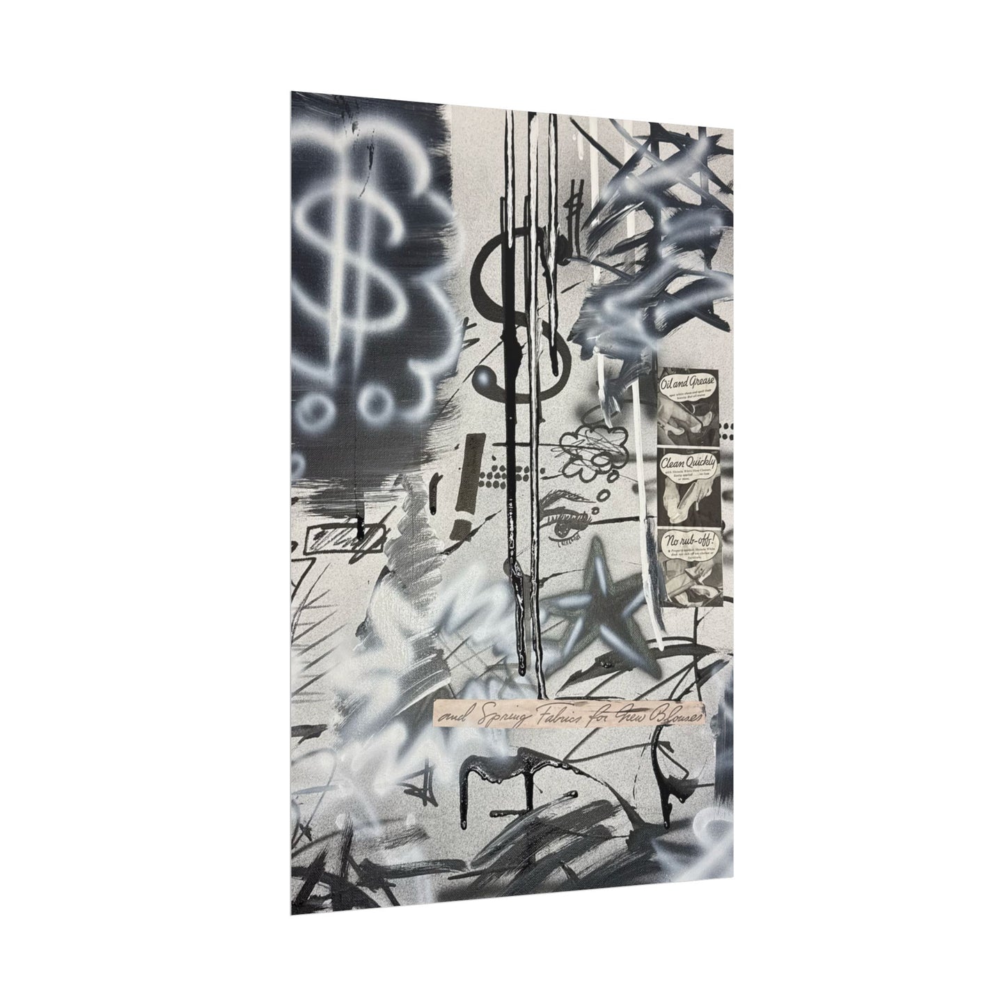 "monochrome mood" airbrush rolled print