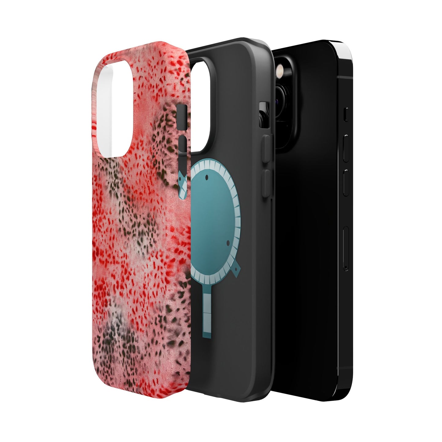 MagSafe "red cheetah" airbrush iPhone case