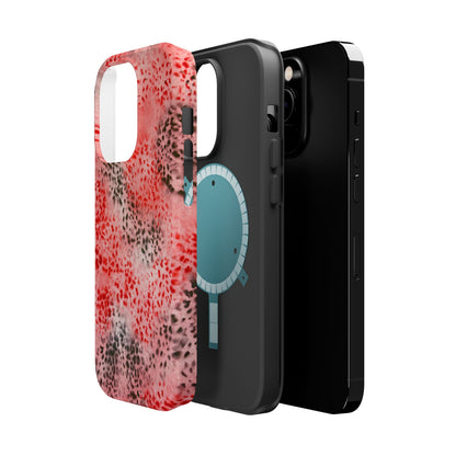 MagSafe "red cheetah" airbrush iPhone case