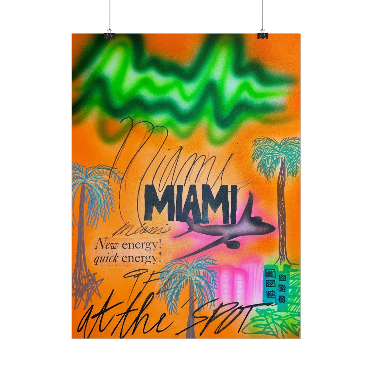 "miami, fl" airbrush rolled print