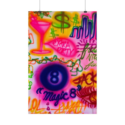 "colorful chaos" airbrush rolled print