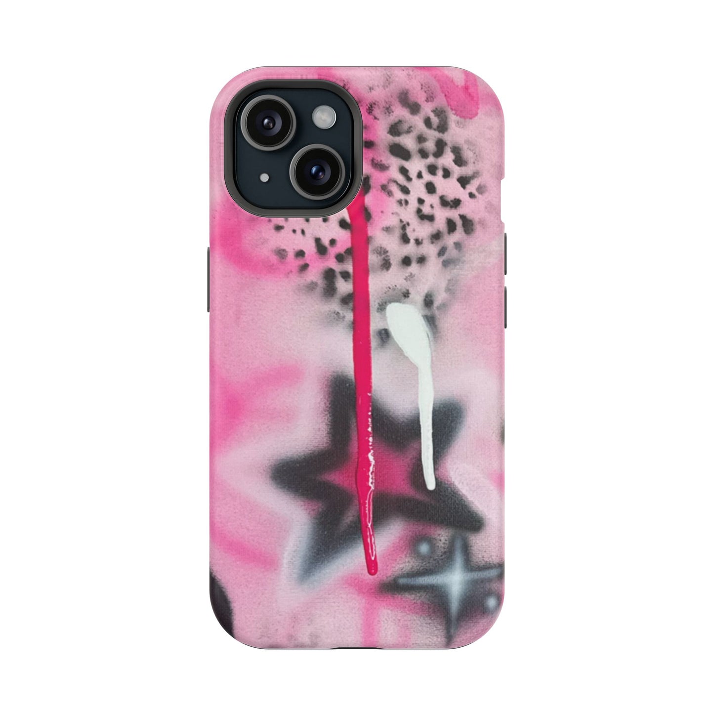 MagSafe "pink cheetah" airbrush iPhone case