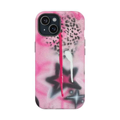 MagSafe "pink cheetah" airbrush iPhone case
