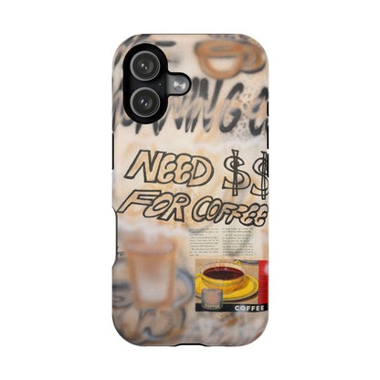 MagSafe "need $$ for coffee" airbrush iPhone case