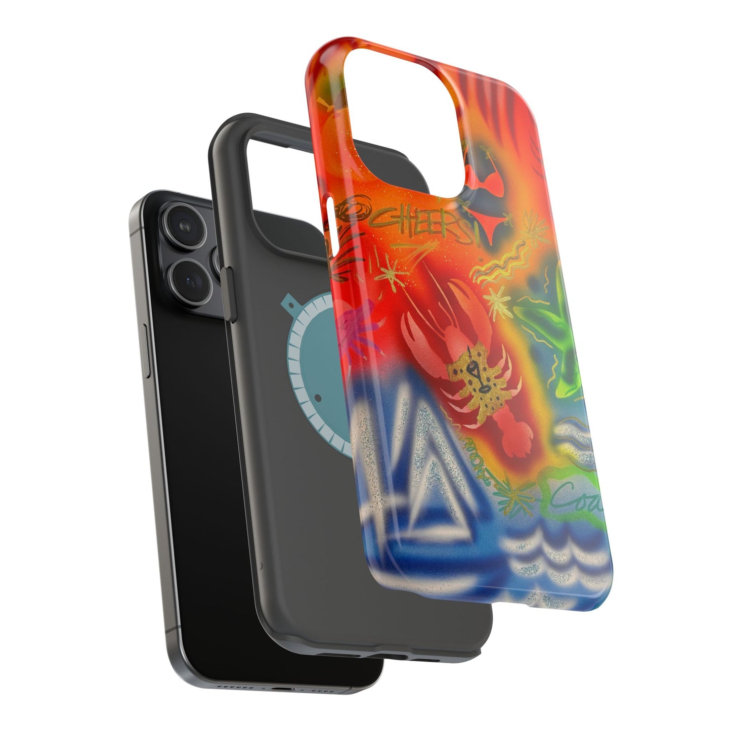 MagSafe "tipsy lobster" airbrush iPhone case