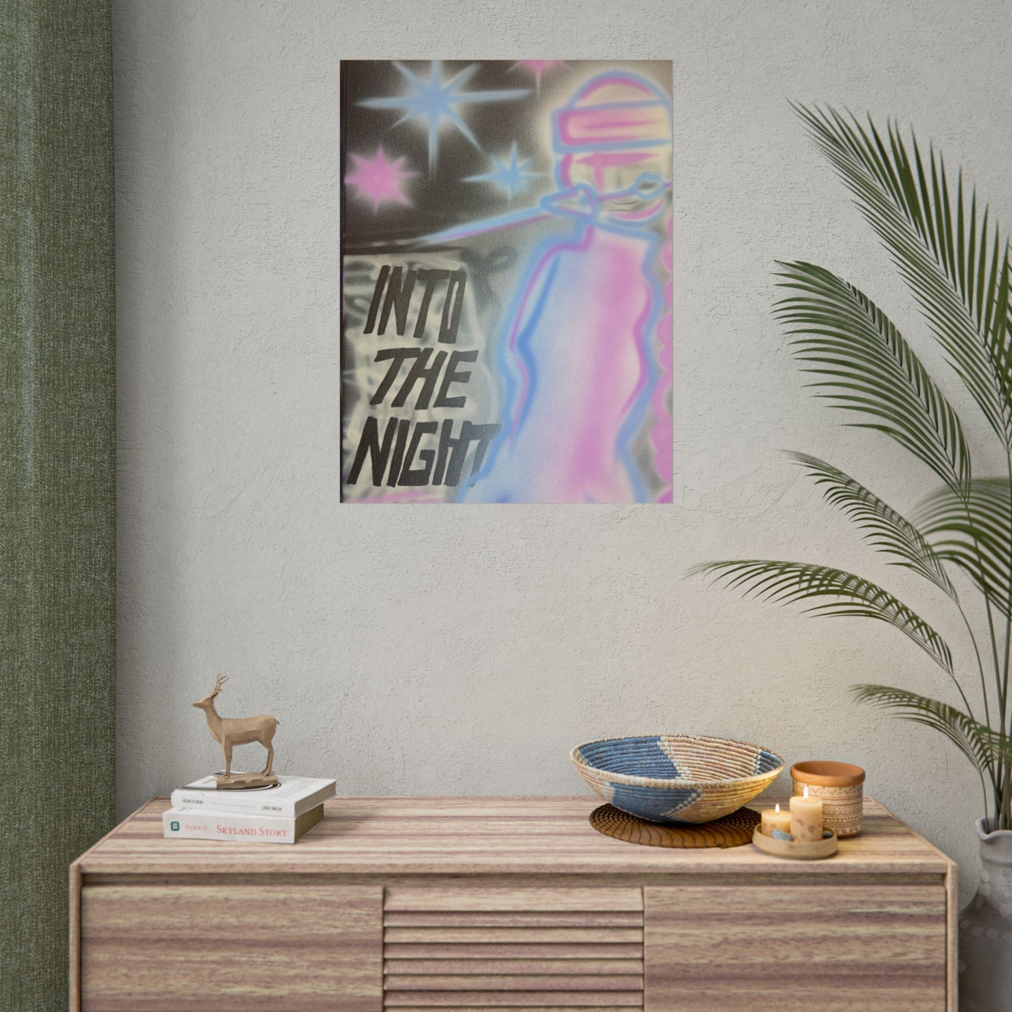 "into the night" pt. 2 airbrush rolled print