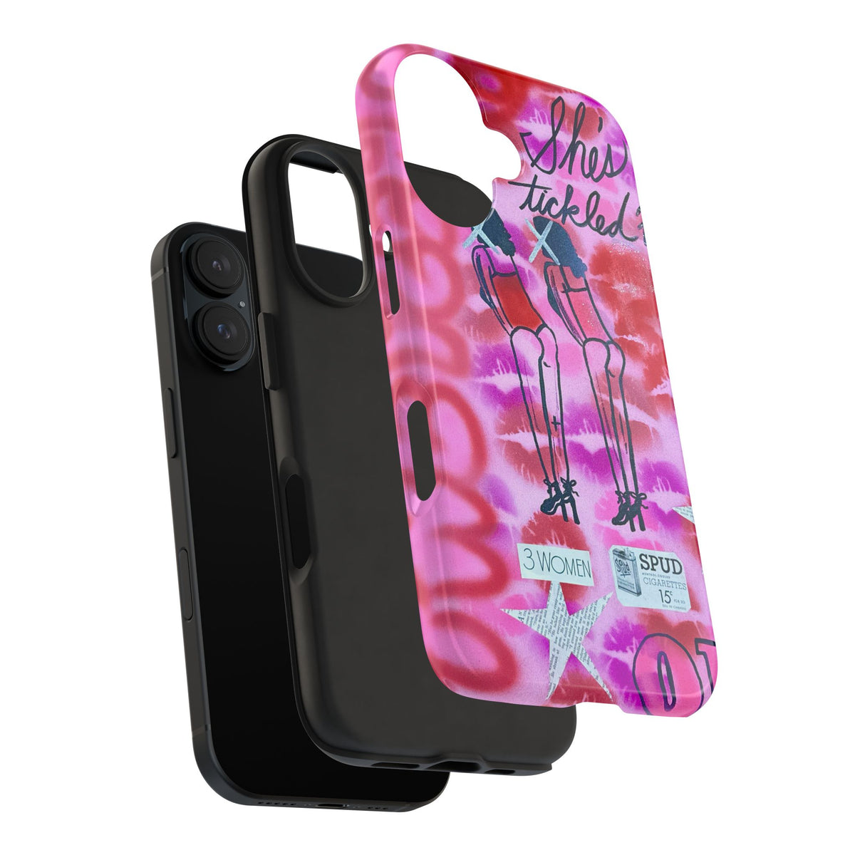 "tickled pink" airbrush iPhone case