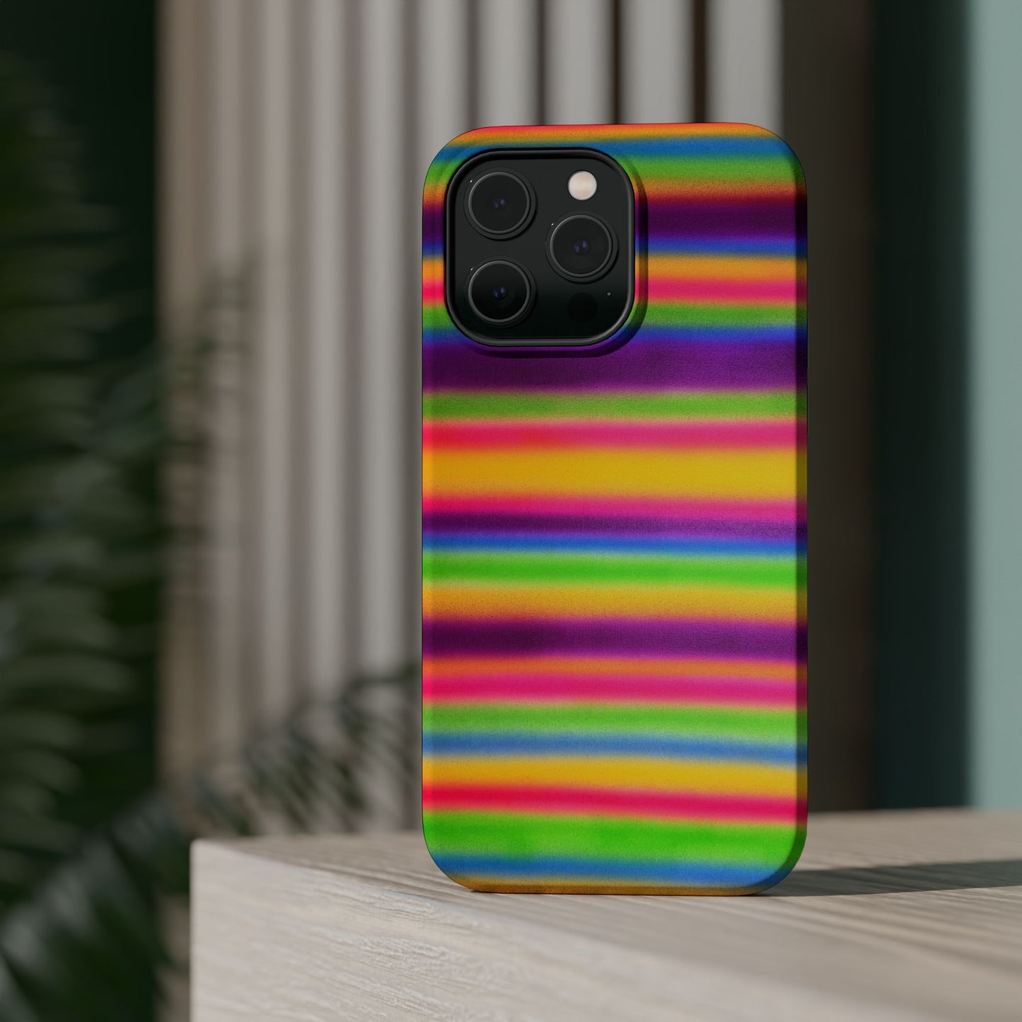 MagSafe "colorful stripes" airbrush iPhone case