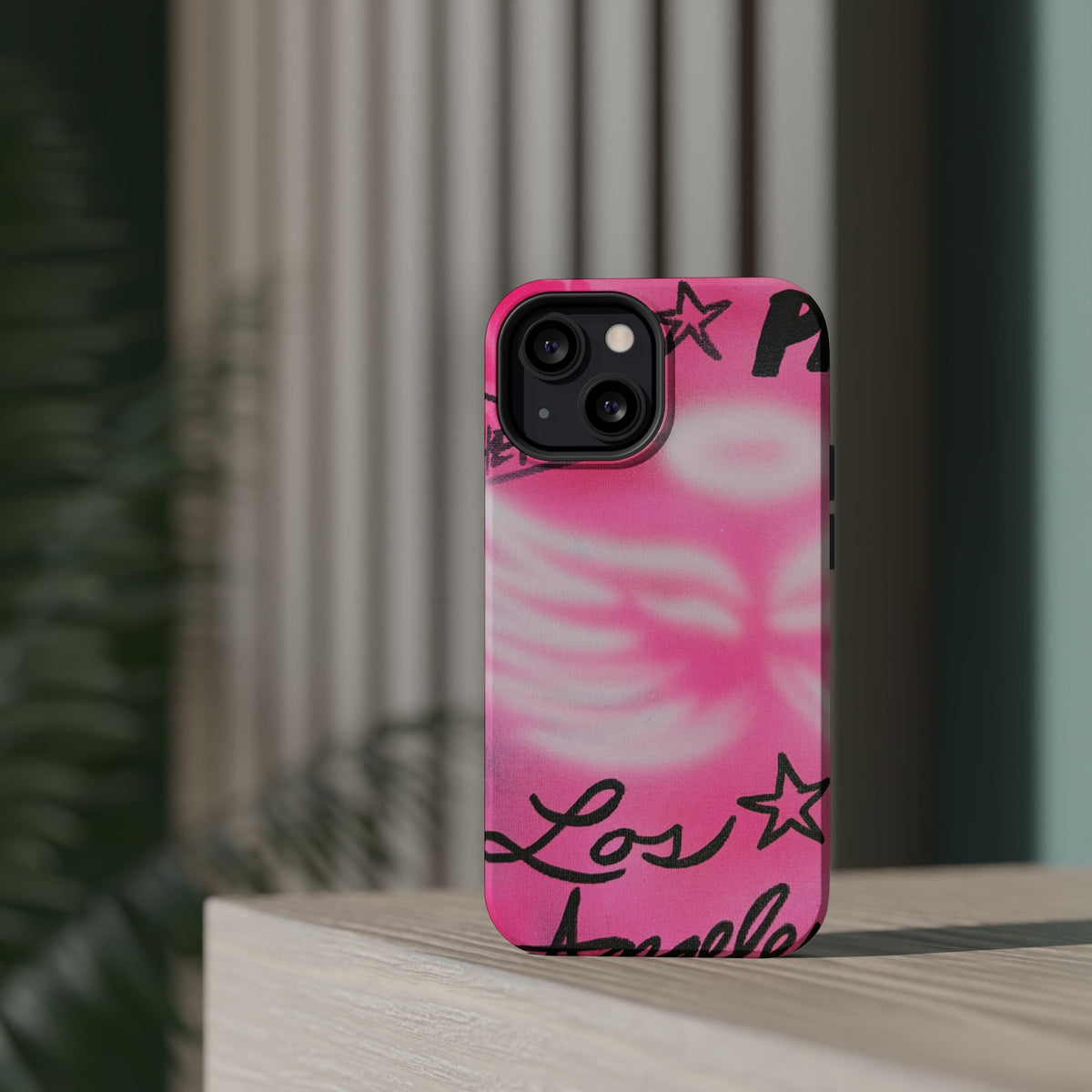 MagSafe "pinke Engelsflügel" Airbrush iPhone Hülle