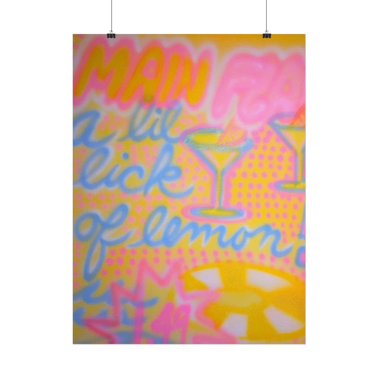 "lemontini" airbrush rolled print