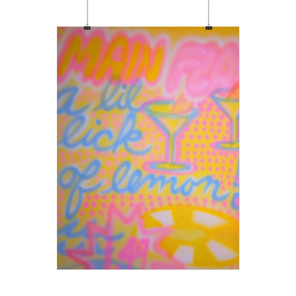 "lemontini" airbrush rolled print