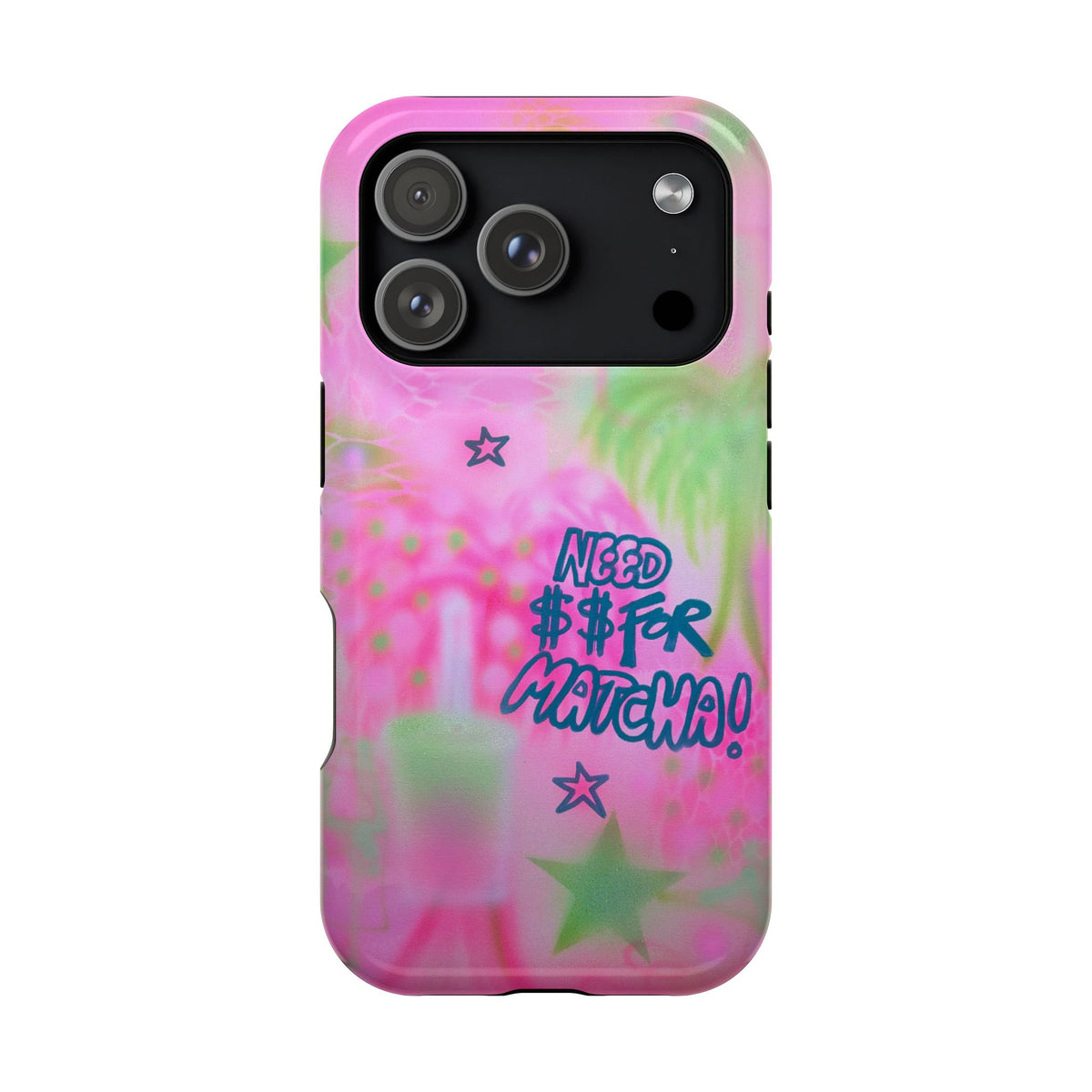 MagSafe "need $$ for matcha" airbrush iPhone case