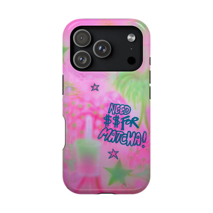 MagSafe "need $$ for matcha" airbrush iPhone case