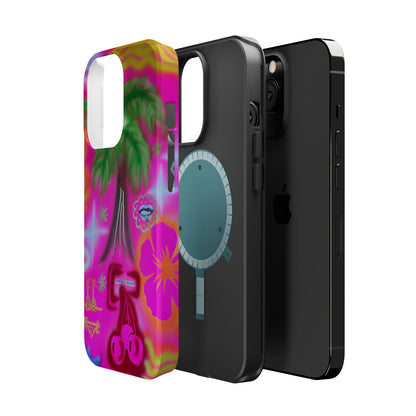 MagSafe "neon pink palms" Airbrush iPhone-Hülle