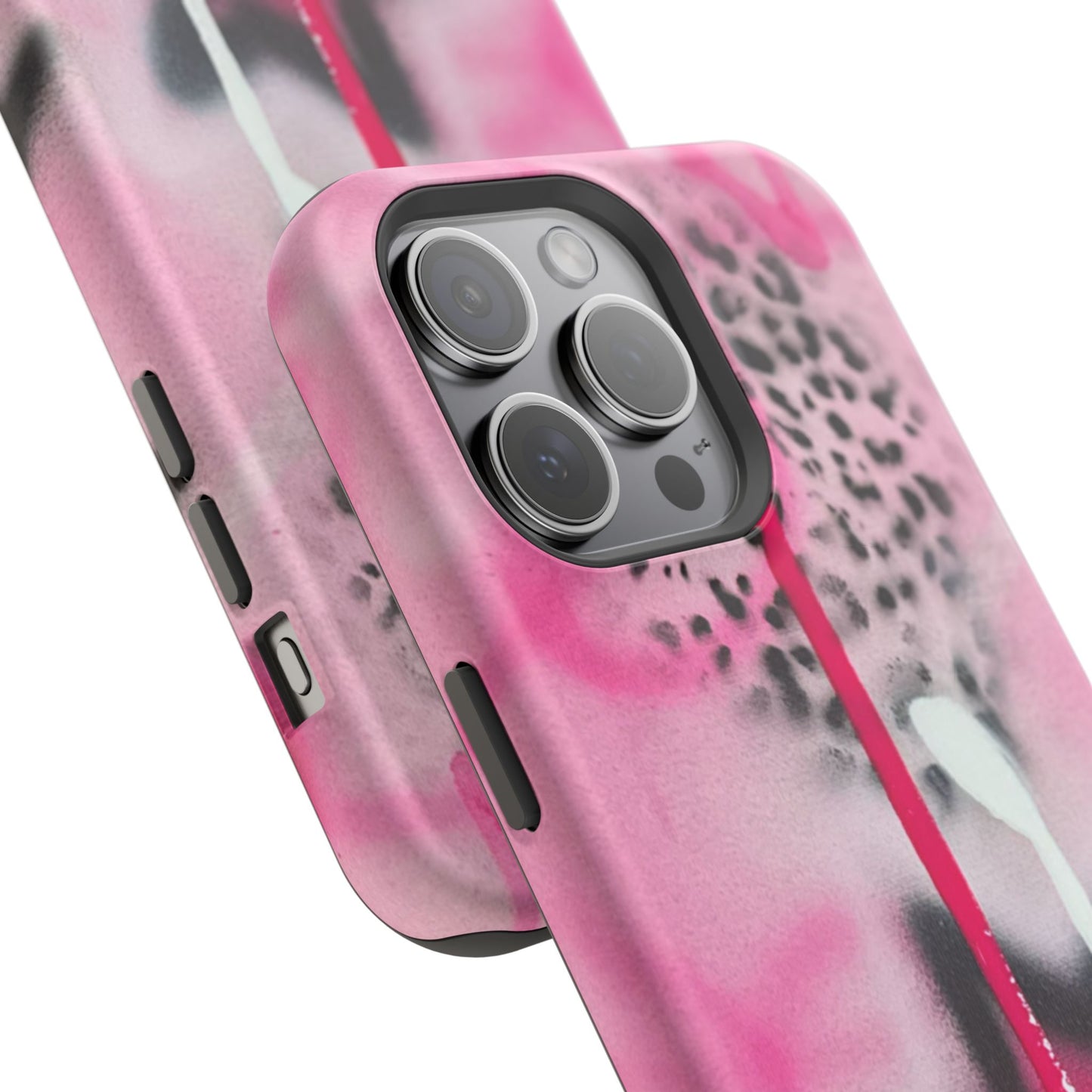 MagSafe "pink cheetah" airbrush iPhone case