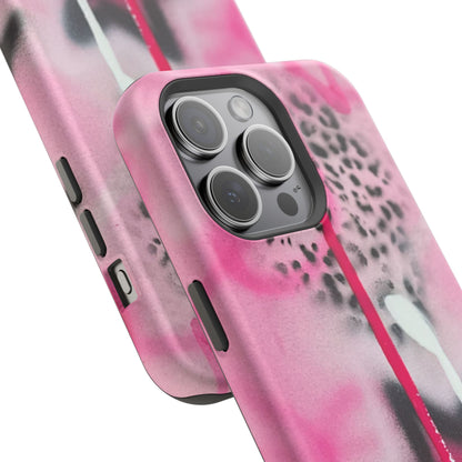 MagSafe "pink cheetah" airbrush iPhone case