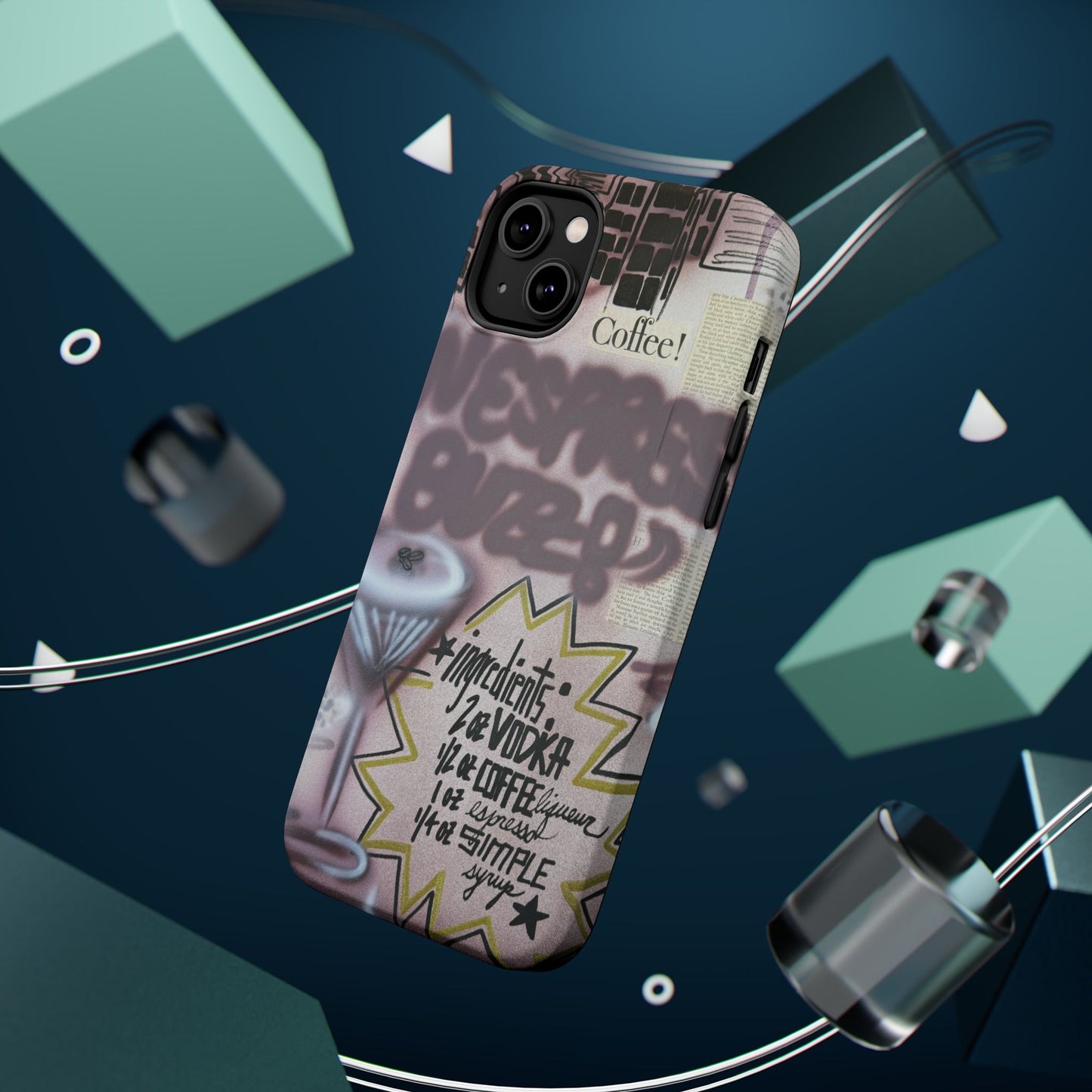 MagSafe "espresso martini" airbrush iPhone case