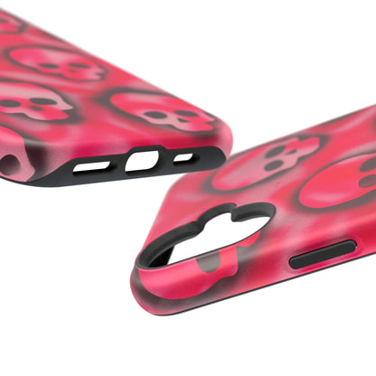 MagSafe "pink skully" airbrush iPhone case