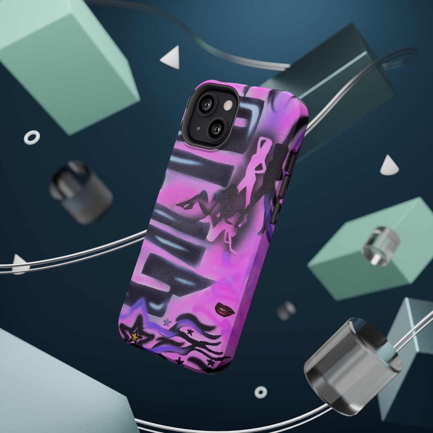 MagSafe "neon nights" airbrush iPhone case