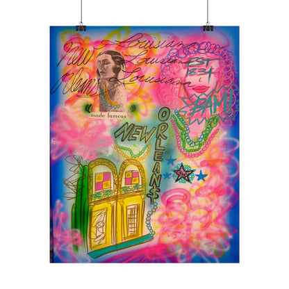 "new orleans, la" airbrush rolled print
