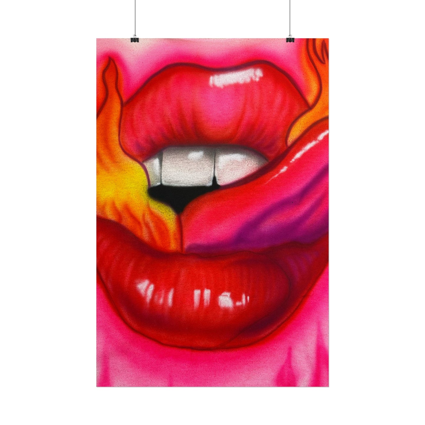 "flaming lips pt. 2" airbrush rolled print
