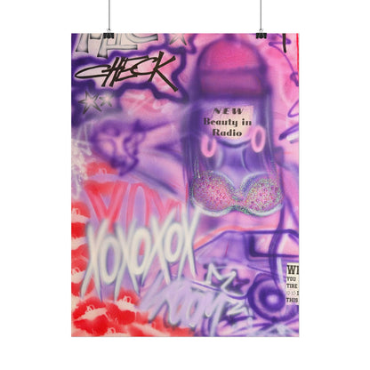 "mic check" airbrush rolled print
