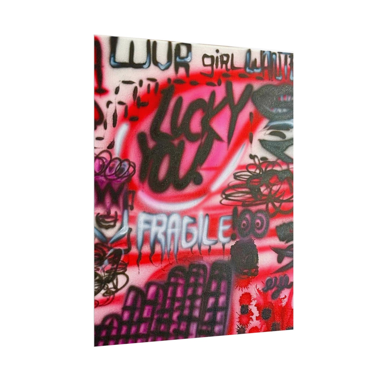 "lucky you!" airbrush rolled print