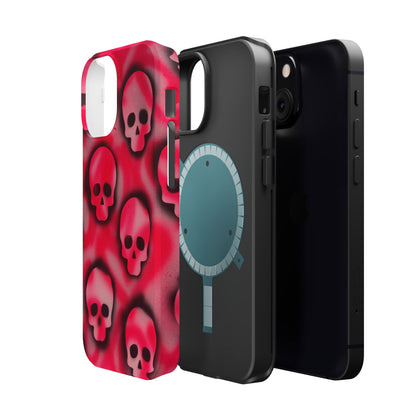 MagSafe "pink skully" airbrush iPhone case