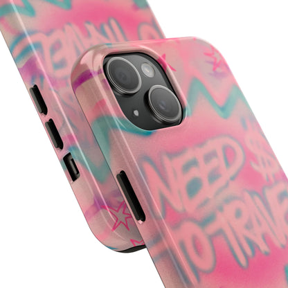 "need $$ to travel" airbrush iPhone case