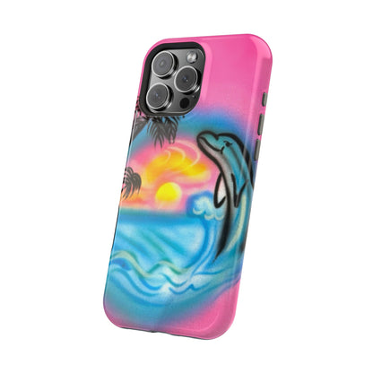 MagSafe "Delfinliebe" Airbrush iPhone-Hülle