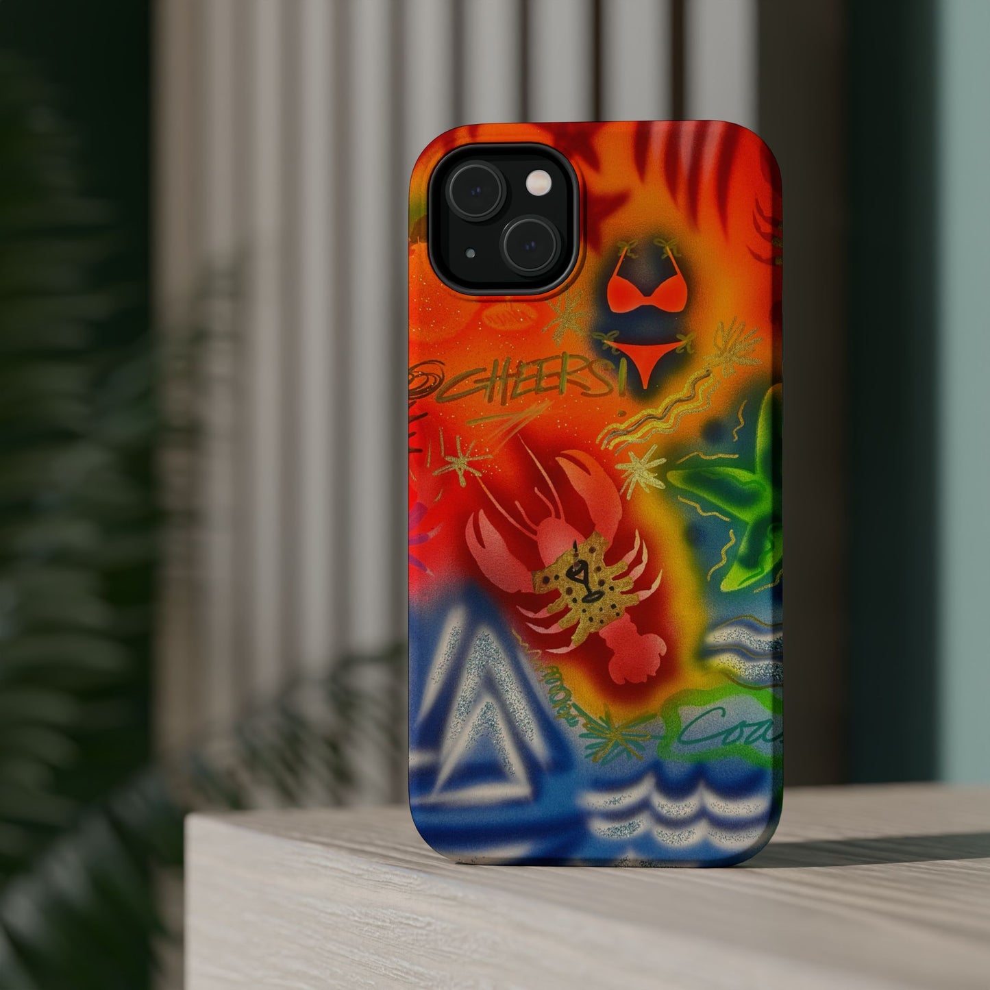 MagSafe "tipsy lobster" airbrush iPhone case