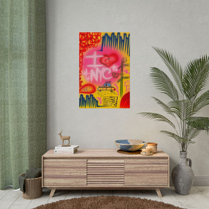 "in the city" airbrush rolled print