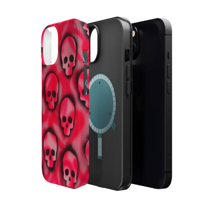 MagSafe "pink skully" airbrush iPhone case