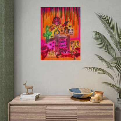 "wild, wild west" airbrush rolled print