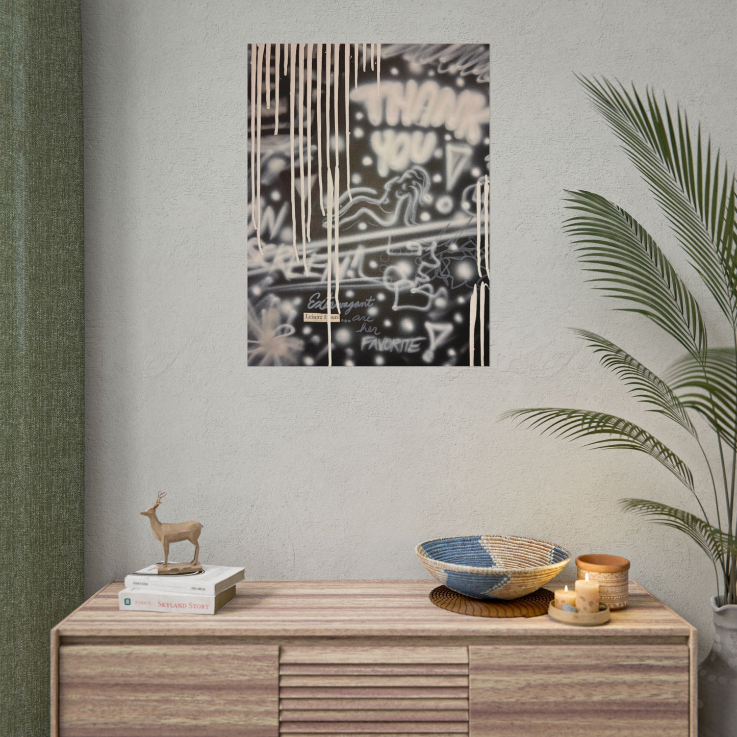 "extravagant leisure" airbrush rolled print