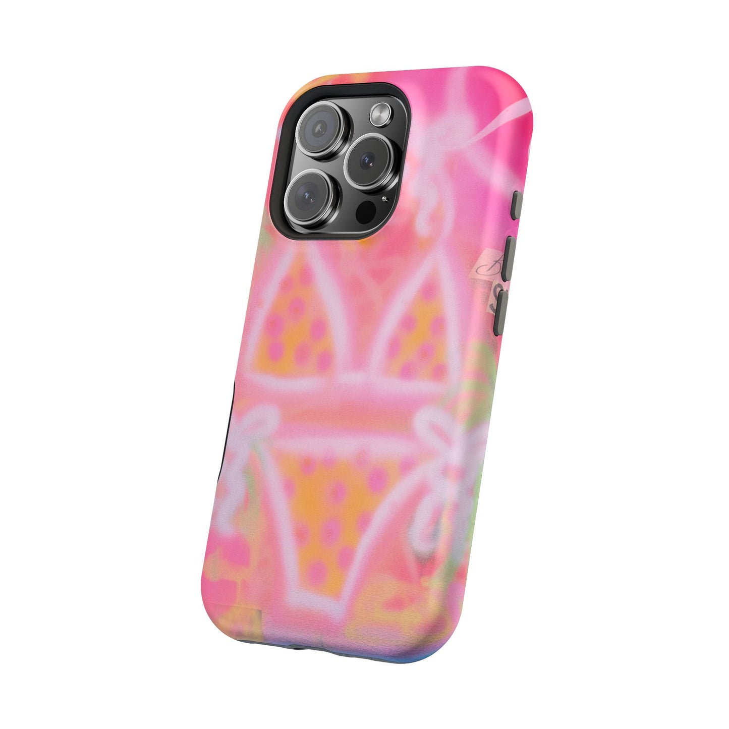 MagSafe "yellow polka dot bikini" airbrush iPhone case