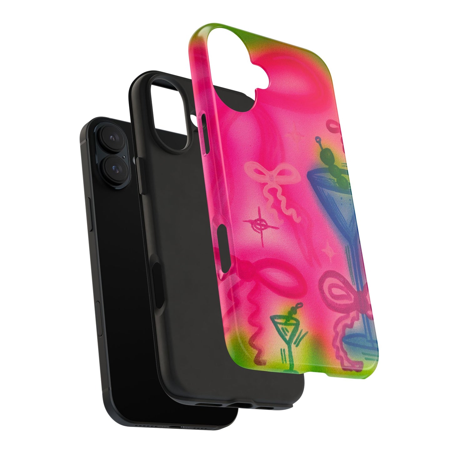 "bow martini" airbrush iPhone case