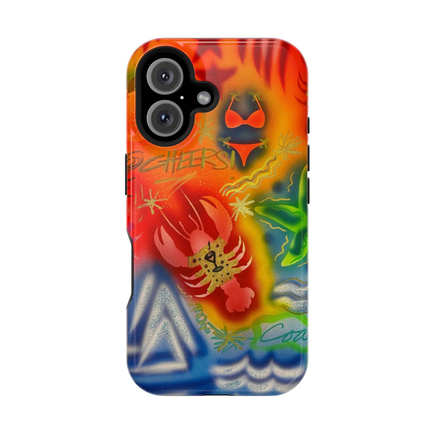 MagSafe "tipsy lobster" airbrush iPhone case