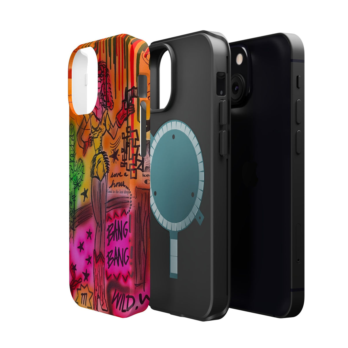 MagSafe "wild, wild west" airbrush iPhone case