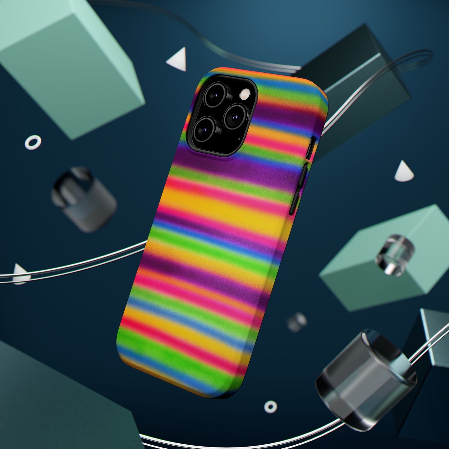 MagSafe "colorful stripes" airbrush iPhone case