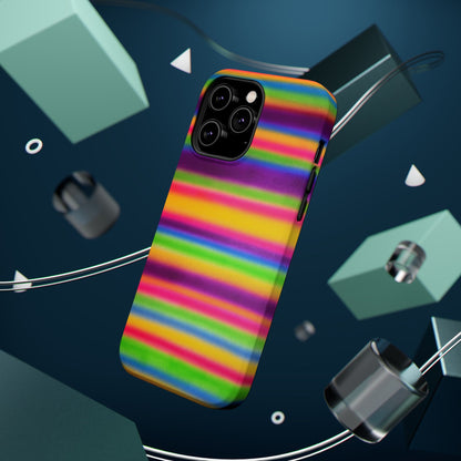 MagSafe "colorful stripes" airbrush iPhone case