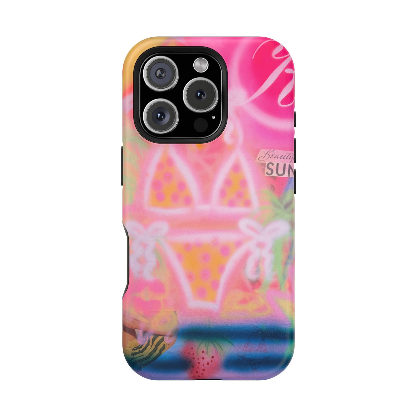 MagSafe "santa monica strawberry" airbrush iPhone case