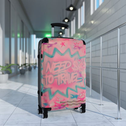 "need $$ to travel" airbrush suitcase