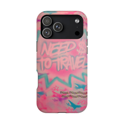 MagSafe "need $$ to travel" airbrush iPhone case