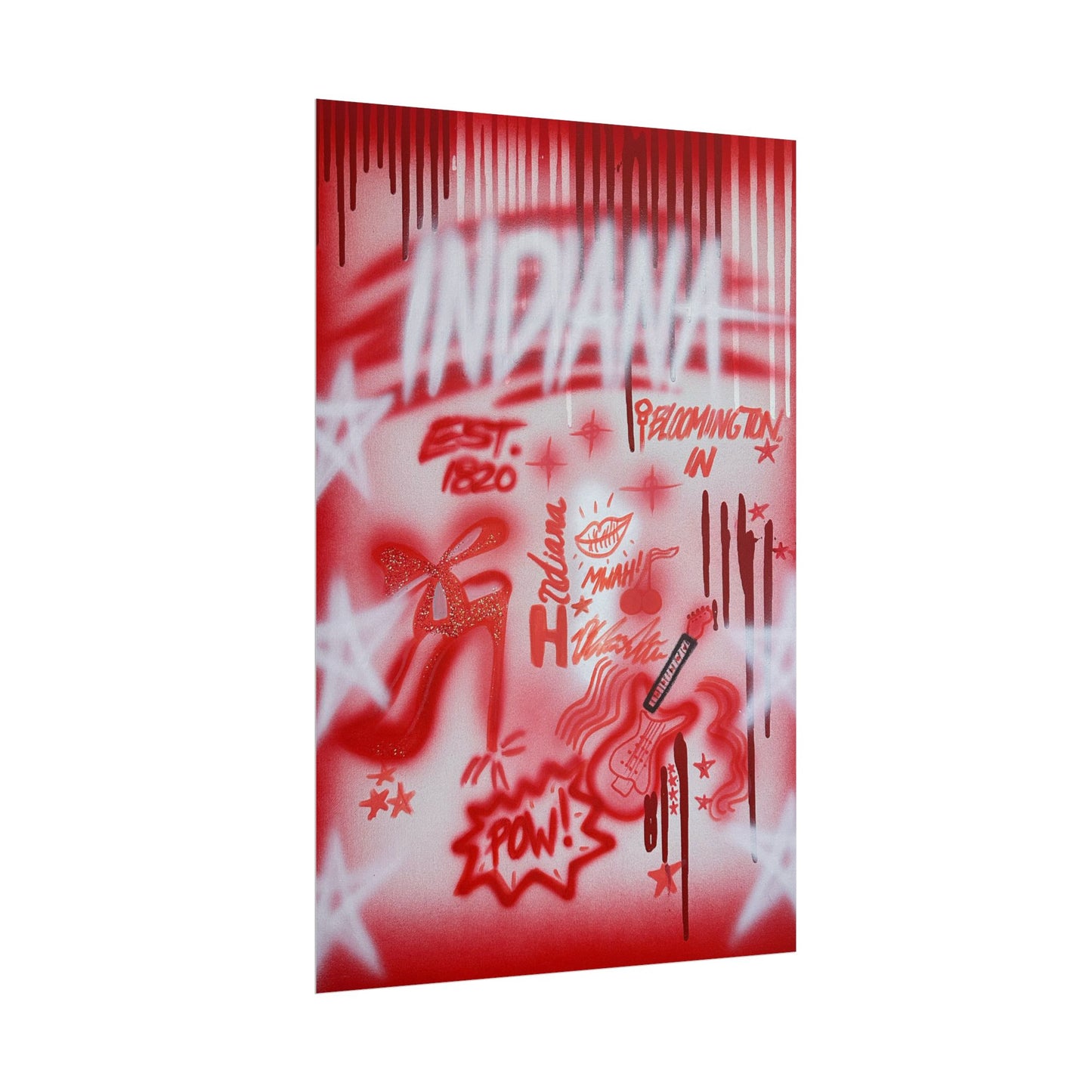 "indiana" airbrush rolled print