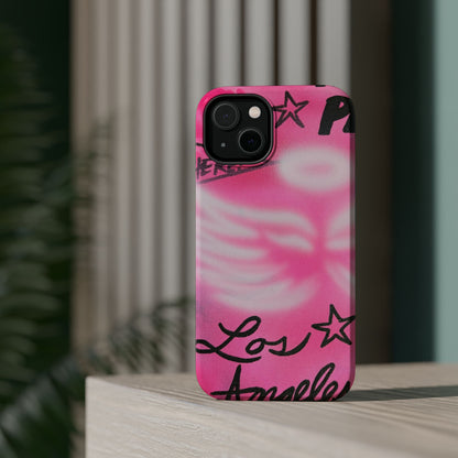 MagSafe "pinke Engelsflügel" Airbrush iPhone Hülle