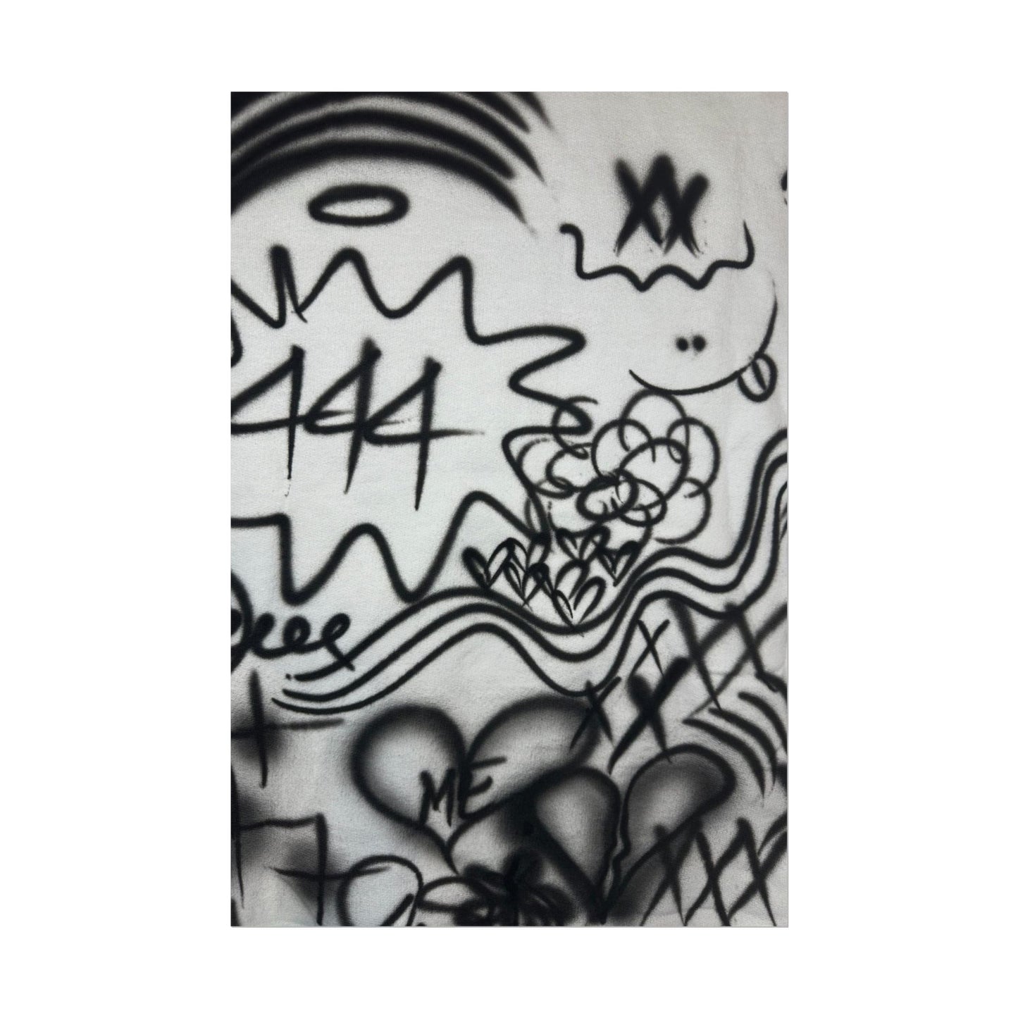 "444" airbrush rolled print