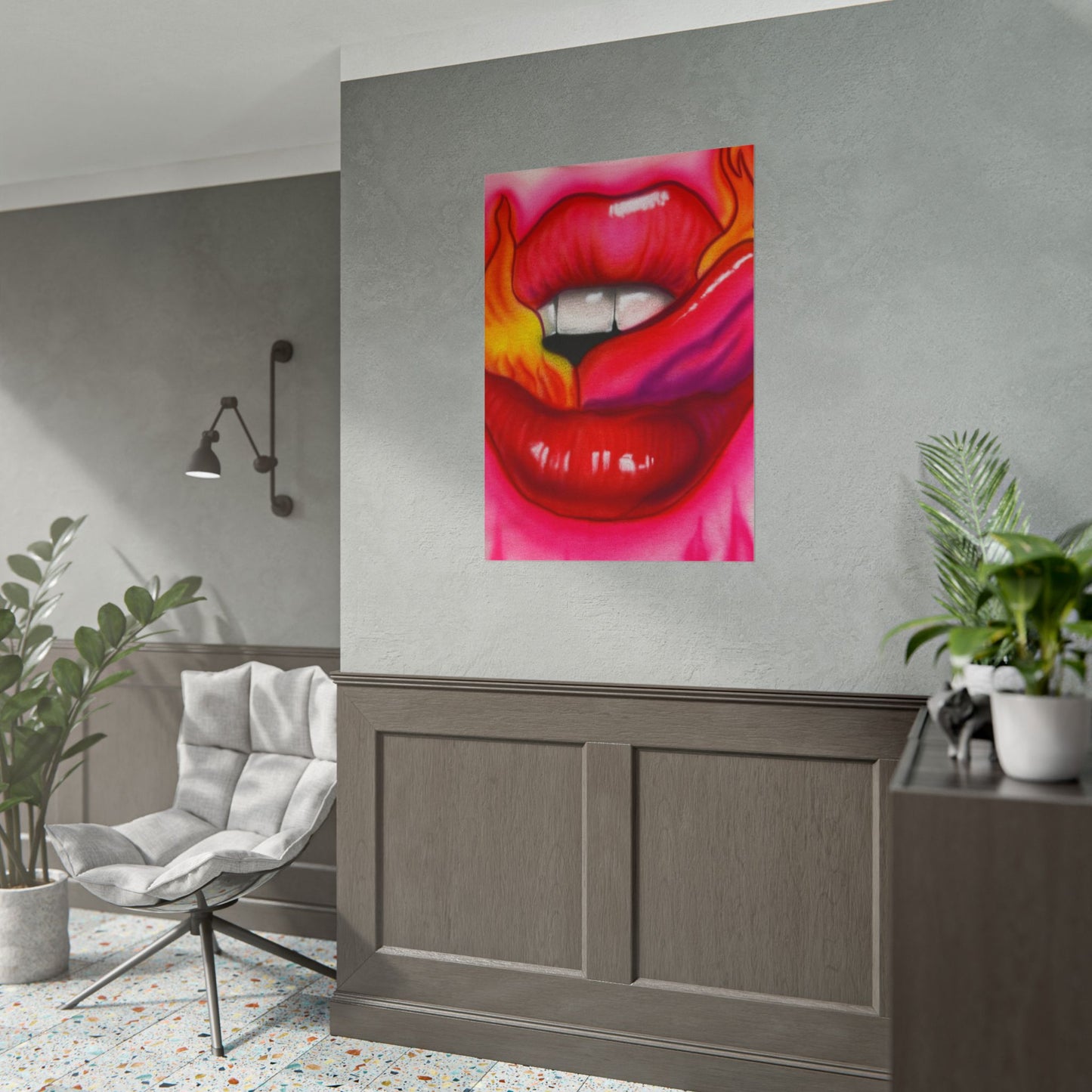 "flaming lips pt. 2" airbrush rolled print