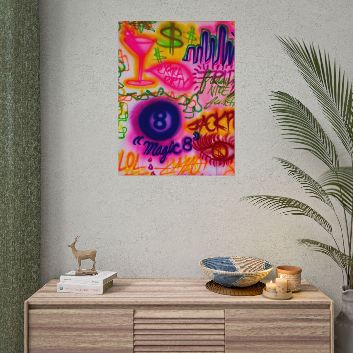 "colorful chaos" airbrush rolled print
